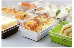 China Baking Foods Paper Takeaway Containers With Plastic Lids Customized Logo supplier