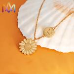 50CM Chain Smile Face Sunflower Necklace Choker