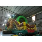 New elephant inflatable combo jumping house zoo animals palm trees inflatable combo house