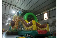 China New elephant inflatable combo jumping house zoo animals palm trees inflatable combo house supplier