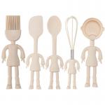 Country Kitchen Set Of Five Silicone MINI Kitchen Utensil Set Silicone Kitchen Baking Tools  Whisk Tong, Spatula, Spoon for sale