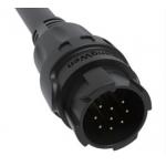 M19 Connector 9pin Black 5A Solder Overmolded Aluminum Alloy Shell Nylon IP67 for sale