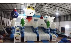 China Attractive Ice Theme Kids Bouncy Castle With Rabit Inflatable Slide supplier