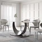 Modern Rectangular Dining Table Chair Sets Nordic Marble Top Dining Set