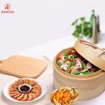 Eco Friendly Two Tier 16cm Bamboo Steamer Basket for sale