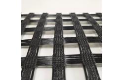 China Biaxial Woven Coated PVC Coating  Polyester Geogrid For Road Foundation supplier