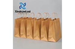 China Brown Kraft Paper Bag With Handle Food Packing Bag Biodegradable Machines Making supplier