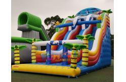 China Digital Printing Palm Tree 2hp Inflatable Bouncer Slide supplier