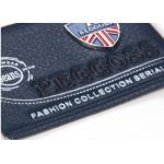 Eco - Friendly Washable Square Engraved Metal Clothing Label With Leather Patch