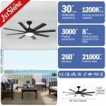 15cm 8 Matal Blade Ceiling Fan For Swimming Pool Yoga Studio