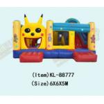 Pikachu Theme Children Fun Park Inflatable Slide Bouncy Playground