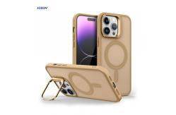 China Translucent Backplate Magsafe Phone Case Skin Friedly Camera Stand Cell Phone Cover supplier