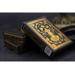 Gold Foil German Black Core Paper Playing Cards With Gold Foil Box Packaging for sale