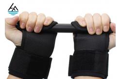 China Adjustable Black Pull Up Wrist Straps Weight Lifting Wrist Support supplier