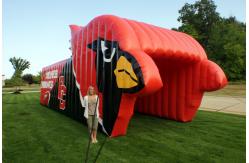 China inflatable helmet inflatable football tunnel for event red Oxford cloth supplier