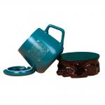 Matte 7x9cm Reusable Ceramic Coffee Cup Traditional Chinese Medicine Style With Spoon
