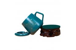 China Matte 7x9cm Reusable Ceramic Coffee Cup Traditional Chinese Medicine Style With Spoon supplier