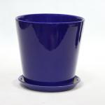 Indoor Lightweight Blue Ceramic Pots With Drainage for sale