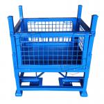 Four Wheels Auto Parts Metal Stackable Pallet Cages Container For Storage for sale