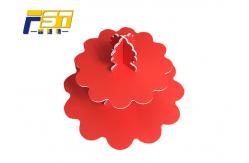 China Bumping - Proof Red Cardboard Cake Stand Easily Recycled OEM / ODM Available supplier