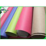 Wear Resistance Red / Grey Washable Kraft Paper Fabric For Cosmetic Bag for sale