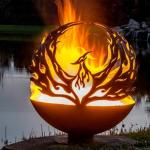 Patio 100cm Backyard Creations Sphere Fire Pit ISO9001 Steel Hemisphere for sale