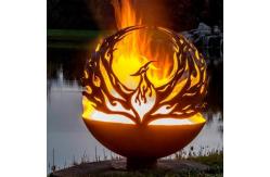 China 120cm Corten Steel Fire Pits 800mm Sphere Firepit Decoration supplier