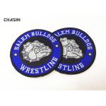 Heat Press Badge Custom Embroidered Patches , Iron On Patch Applique For Clothing for sale