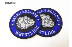 China Heat Press Badge Custom Embroidered Patches , Iron On Patch Applique For Clothing supplier