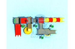 China Kids Security Playground Water Slide Anti UV Outdoor Pool Slide With Buckets supplier