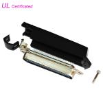 Plug 50 Pin Centronic Champ Solder Pin Connector with 90 Degree Reversed Plastic Cover for sale