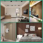 Custom Acoustic Wall Panel Board 100% Polyester+MDF With Veneer Soundproofing