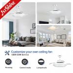 Invisible 42 Inch Smart Bedroom Ceiling Fan With LED Light CE Approved