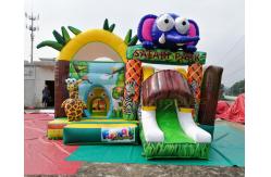 China Safari Park Inflatable Bouncy Castles Digital Printing Combi Slide Bouncer supplier