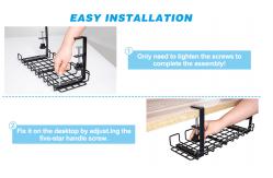 China Adjustable Cable Management Tray for Neat and Tidy Under Desk Space 390x160x125mm supplier