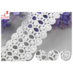 Circle Embroidery Water Soluble Lace With 100% Cotton / Ladder Lace Trim for sale