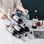 Plastic Free Standing PET Wine Bottle Holder Rack Stackable for sale