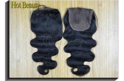 China Silk Base 100% Virgin  Lace Top Closure Body Wave Without Processing supplier