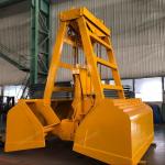 Four Rope yellow color Crane Grab Bucket 12 CBM Hydraulic Rock Grapples for sale