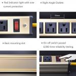 Multi Outlet Desktop Power Strip With USB , Slim Power Bar With USB Charger