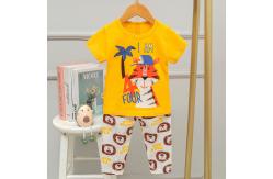 China Lion Kids Sleeping Suits Spring And Summer breathable Animal Print Pj Set supplier