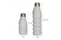 China Silicone Foldable Biodegradable Reusable Water Bottles 550ml Grey Customized supplier