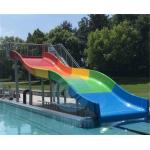 Children Rainbow Color Fiberglass Family Wide Slide For Aqua Park for sale