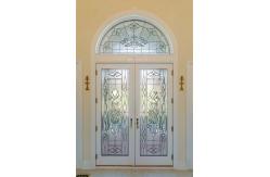 China American Style Entry Door Glass Inserts With Clear Beveled And Patina Caming supplier