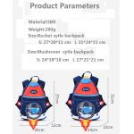 Rocket Shape SBR Children Backpack 3D Neoprene Education Bag 31 * 24 * 15 Cm
