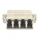 4G Network Compatible LC UPC Quadruplex Fiber Optic Adapter with Flange in Metal Case for sale