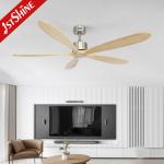 Living Room Big Wooden Blade Ceiling Fan Remote Control With No Light