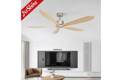 China Living Room Big Wooden Blade Ceiling Fan Remote Control With No Light supplier