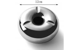 China Shiny Silver 12cm Mini Pocket Ashtray Doughnut Shaped Antique Portable Ashtray supplier