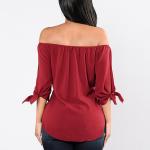 Long Sleeve Lady Woman Casual Latest Fashion Off Shoulder Blouse Tops Designs for sale